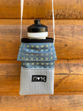 Ajax Water Bottle Holder Purse- Gray home decor print fabric