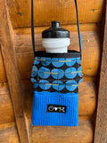 Ajax Blue Water Bottle Holder Purse-Home Dec Circle Print Fabric
