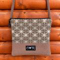 Stella Mocha Purse-Snowflake Geometric home dec print fabric