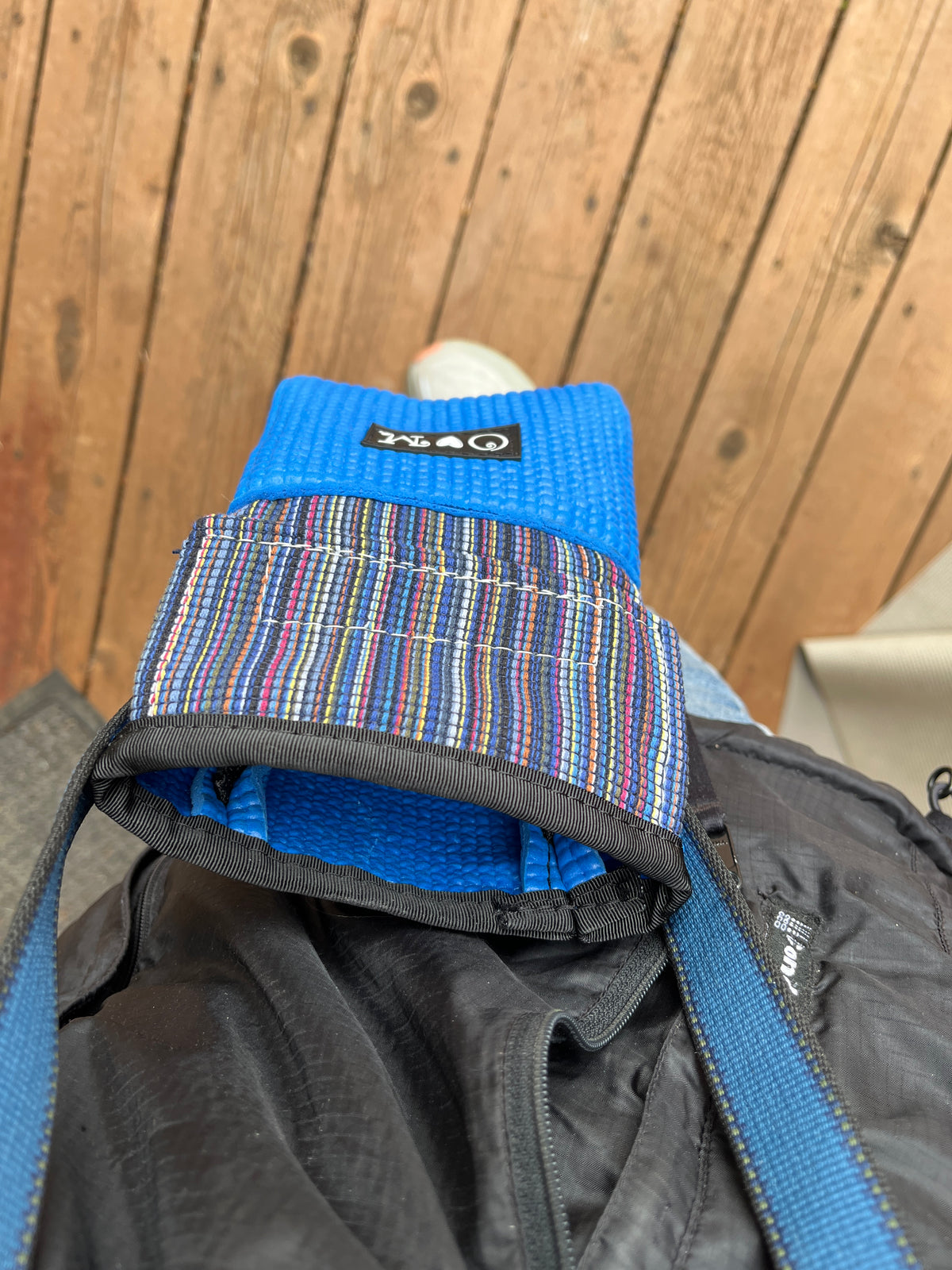 Ajax Blue Water Bottle Holder/Purse-Stripe Home dec Print