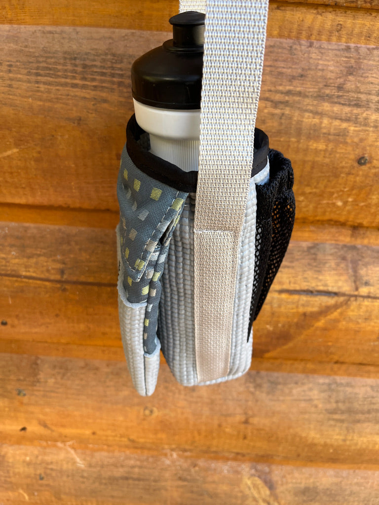 Ajax Water Bottle Holder Purse- Gray home decor print fabric
