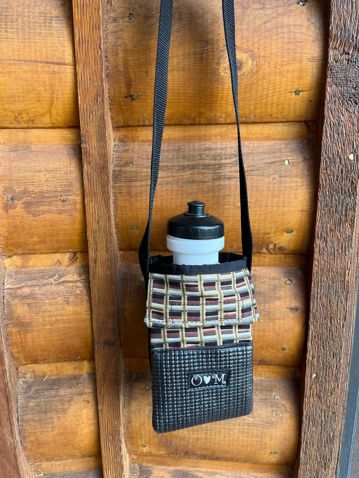 Ajax Black Water Bottle Holder-GeometricHome Decor Fabric