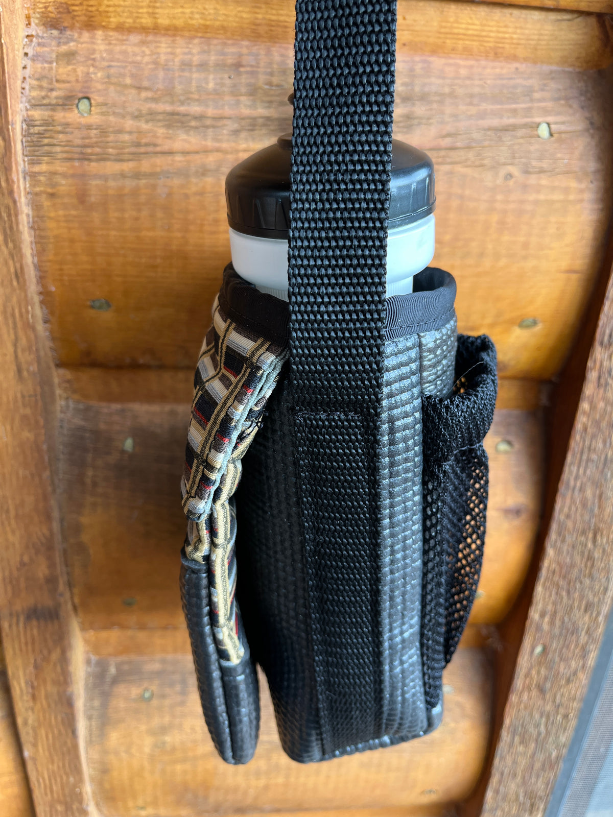 Ajax Black Water Bottle Holder-GeometricHome Decor Fabric