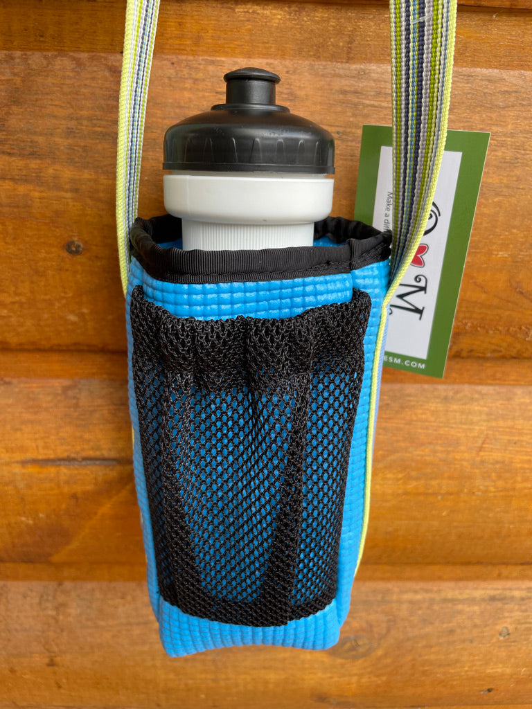 Ajax Sky/Teal Blue Water Bottle Holder Purse- Geometric print