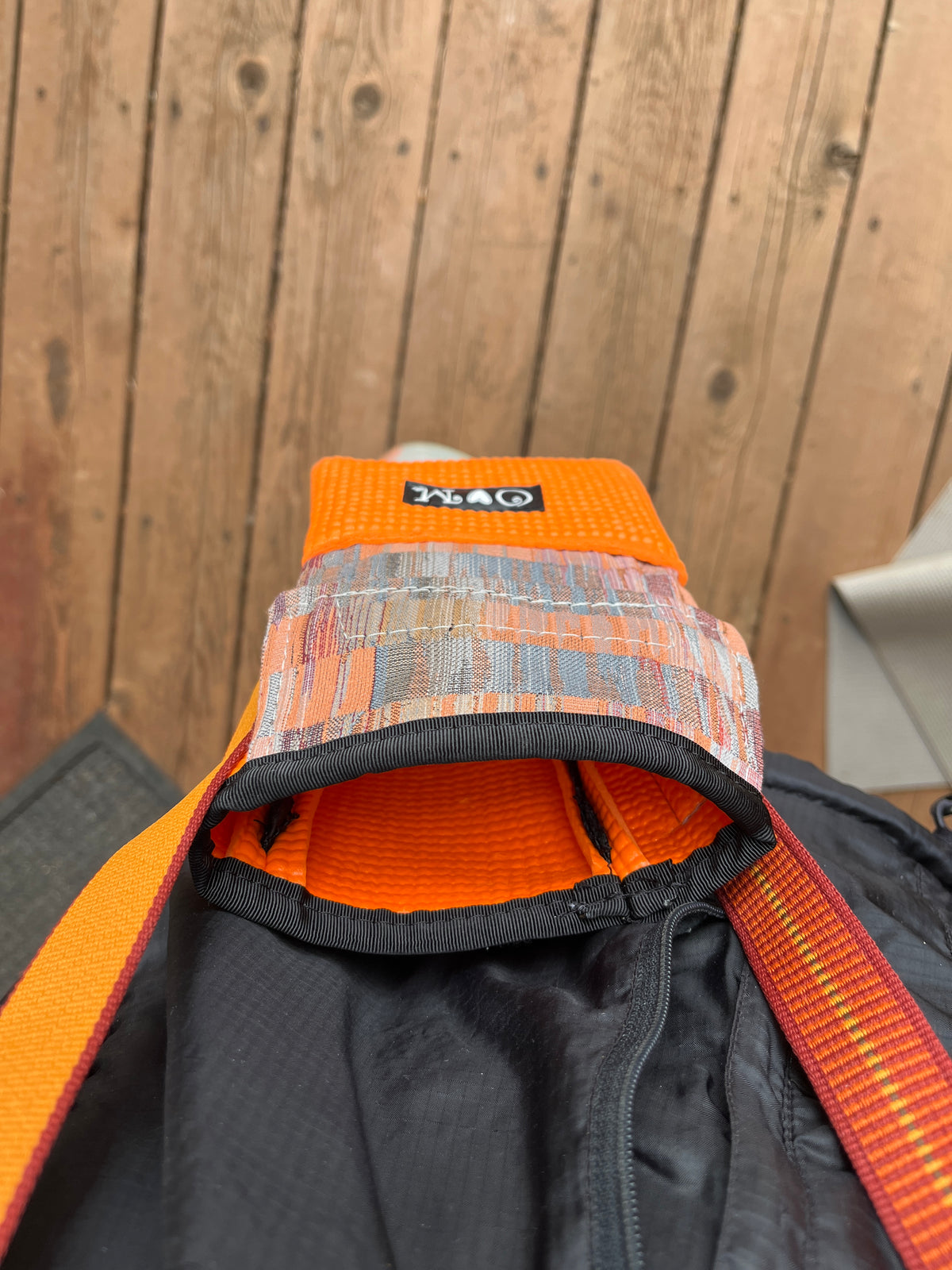 Ajax Orange Water Bottle Holder Purse- Home decor Fabric