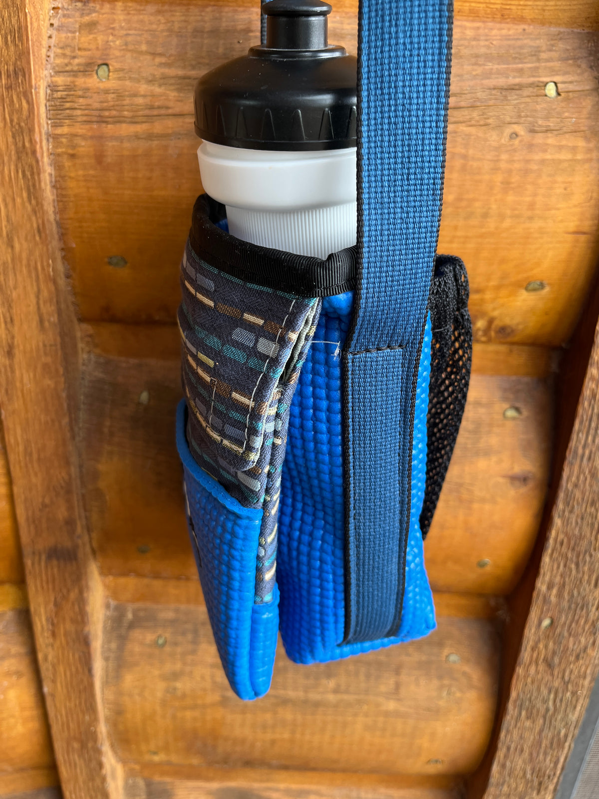 Ajax Blue Water Bottle Holder/Purse-Home Dec Print fabric multi colors