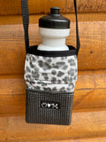 Ajax Black Water Bottle Holder/ Purse-Animal Print Fabric
