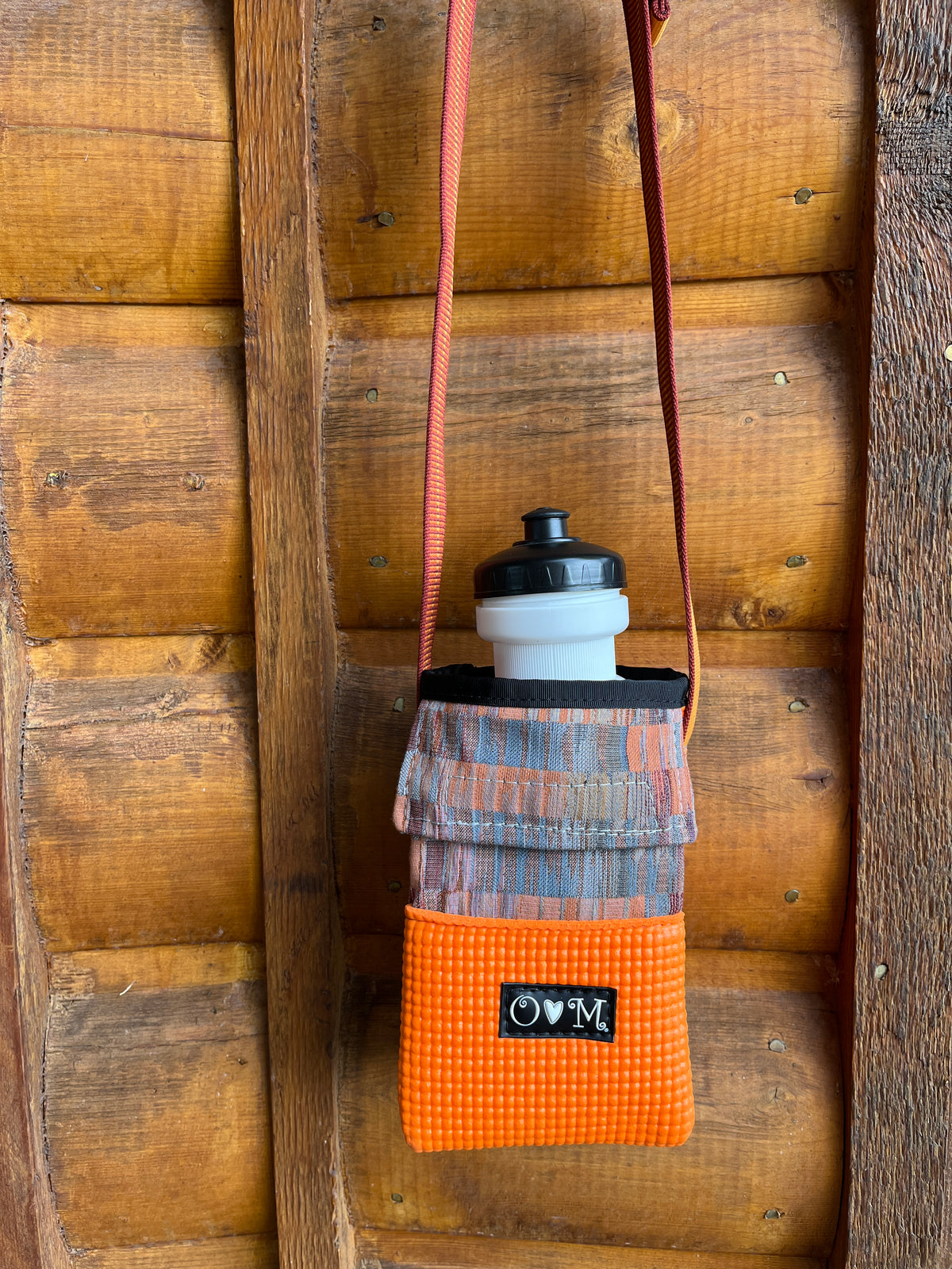 Ajax Orange Water Bottle Holder Purse- Home decor Fabric