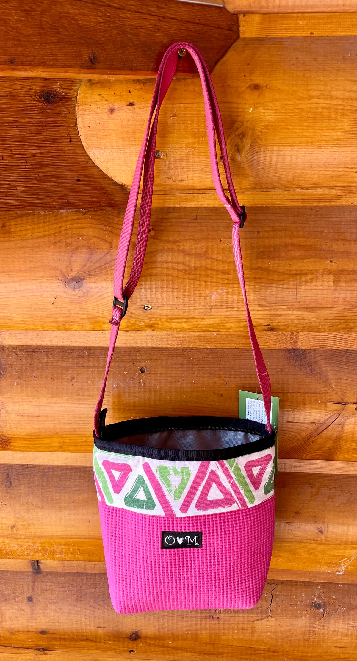 Dede Pink Purse-Geometric Print Fabric