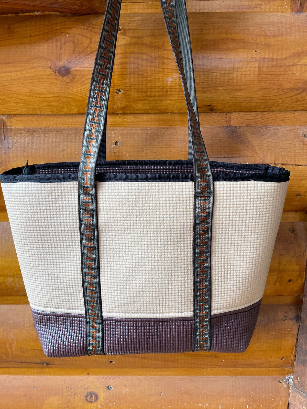 Tote Bag- brown/ tan mat colors-LIMITED