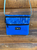 3 Zip Bag Blue- Blue print fabric