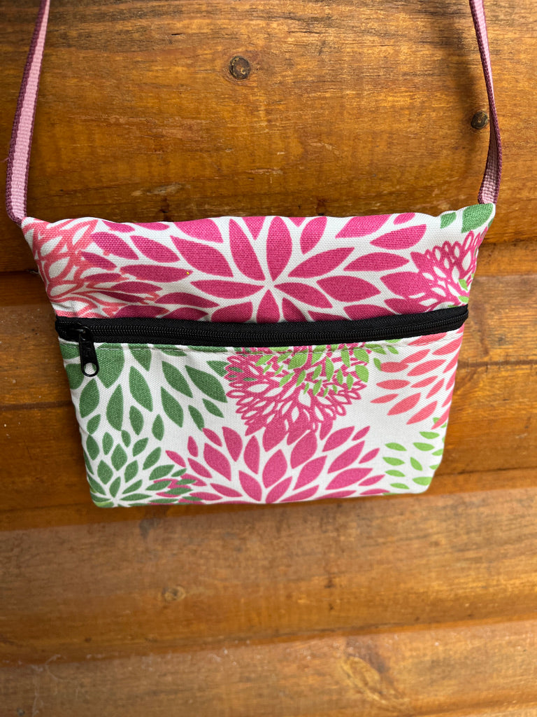 3 Zip Bag Pink- Floral Print Fabric