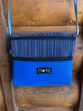 3 Zip Bag Blue-Home Dec Stripe Print Fabric
