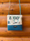 Stella Dark Teal Cross Body-Owl Print Fabric