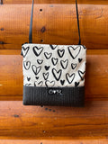 Stella Black Purse -Heart print fabric