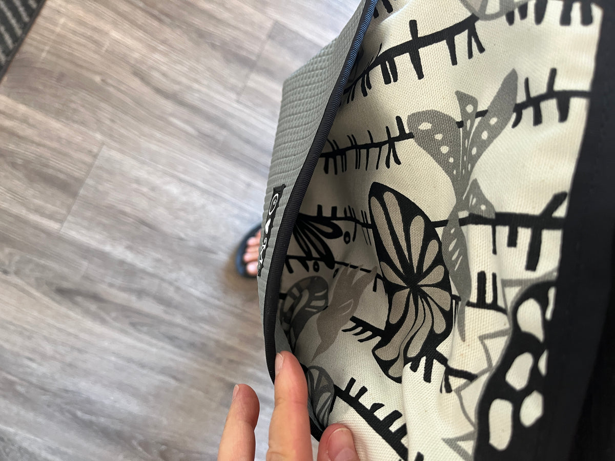 Bernie Gray Crossbody Purse-Bird Print fabric