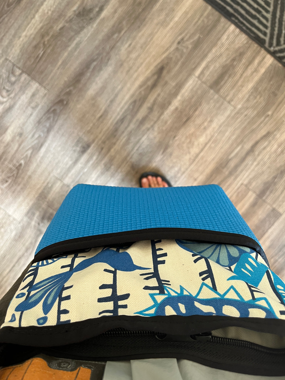 Bernie Teal Blue Crossbody Purse-Bird Print fabric