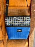 Bernie Blue Crossbody Bag- Home dec Print Fabric