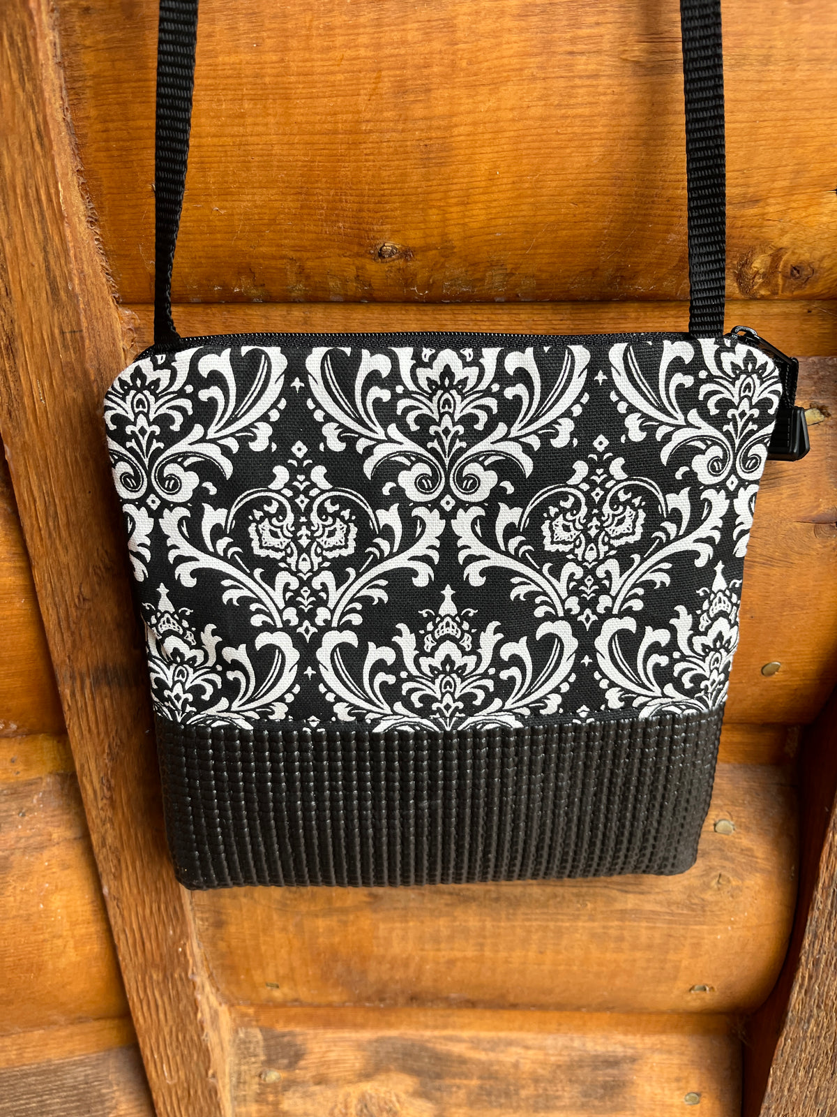 Stella Black Cross Body Purse-Damask