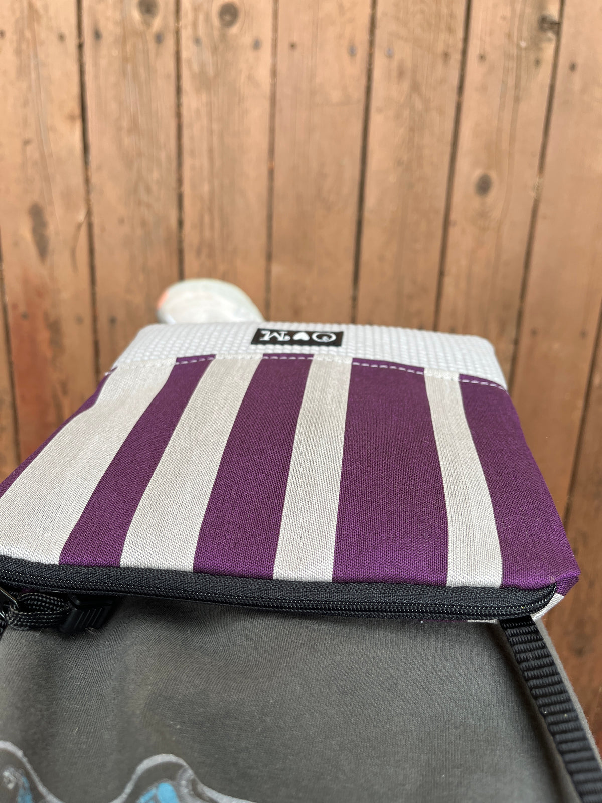 Stella Gray Cross Body- Purple and Gray Stripes