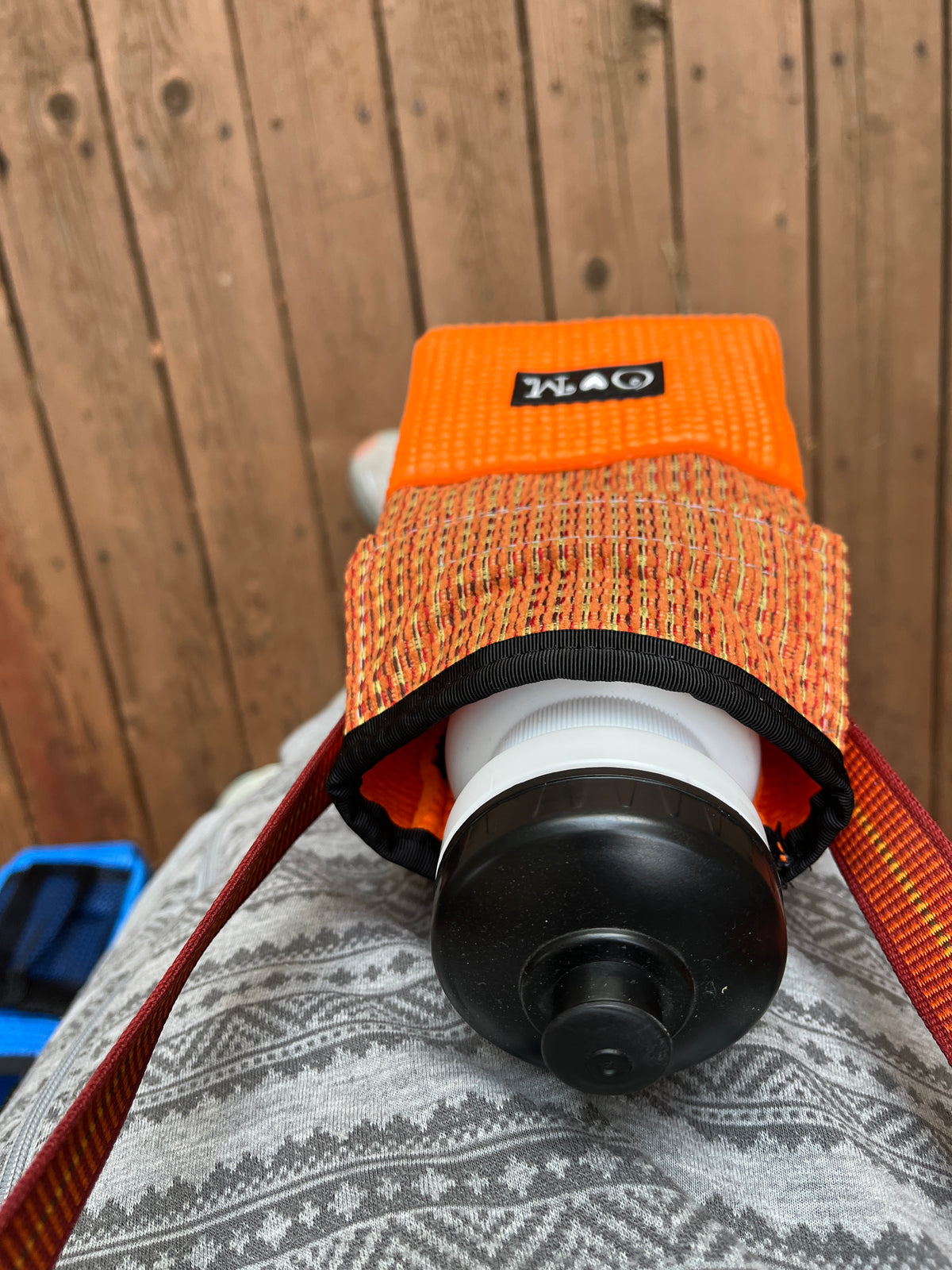 Ajax Orange Water Bottle Holder Purse- Home decor Fabric