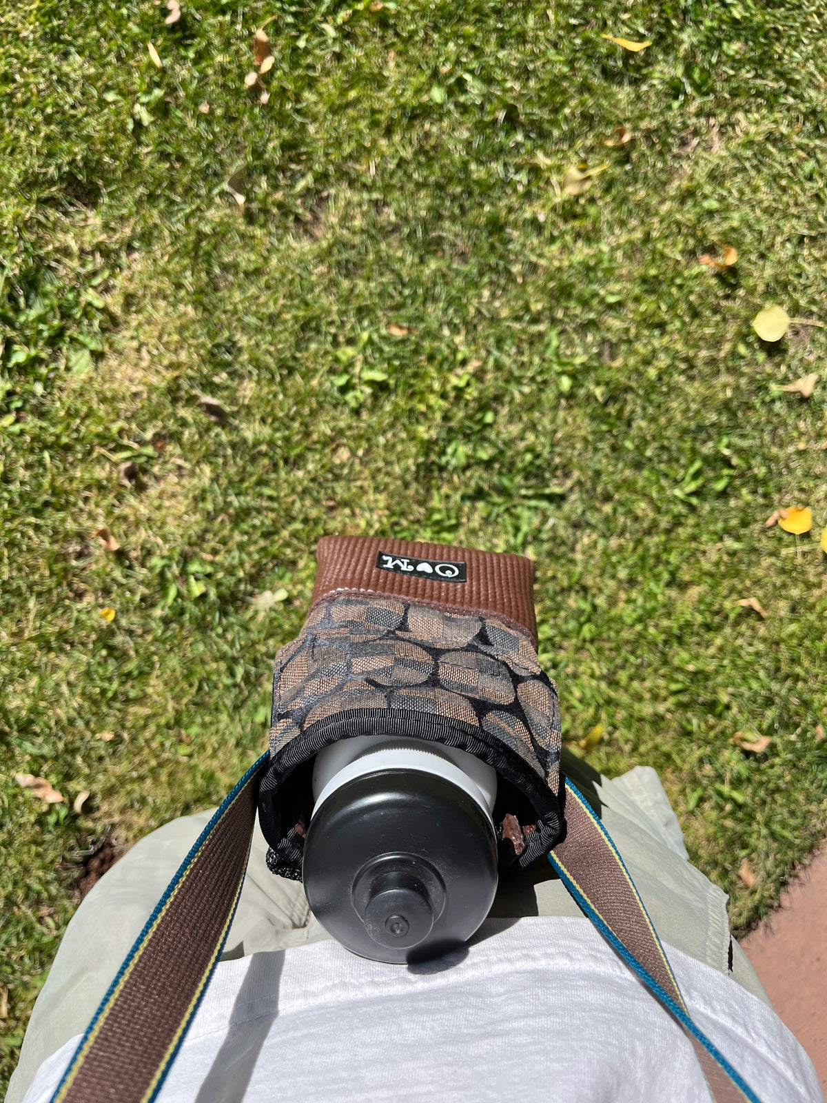 Ajax Brown Water Bottle Holder/ Purse-Geo home dec fabric
