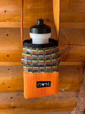 Ajax Orange Water Bottle Holder Purse- Geometric Home dec fabric