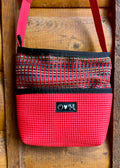 Bernie Red Cross Body Purse-Home dec geometric fabric