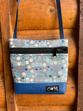 Blue Lola Adjustable Purse-Dots Print home dec Fabric