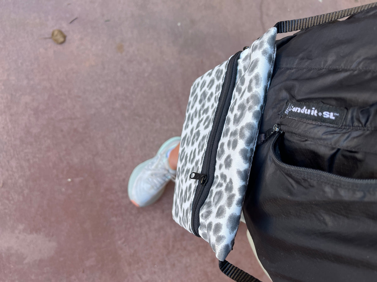 3 Zip Bag Gray- Animal Print Fabric