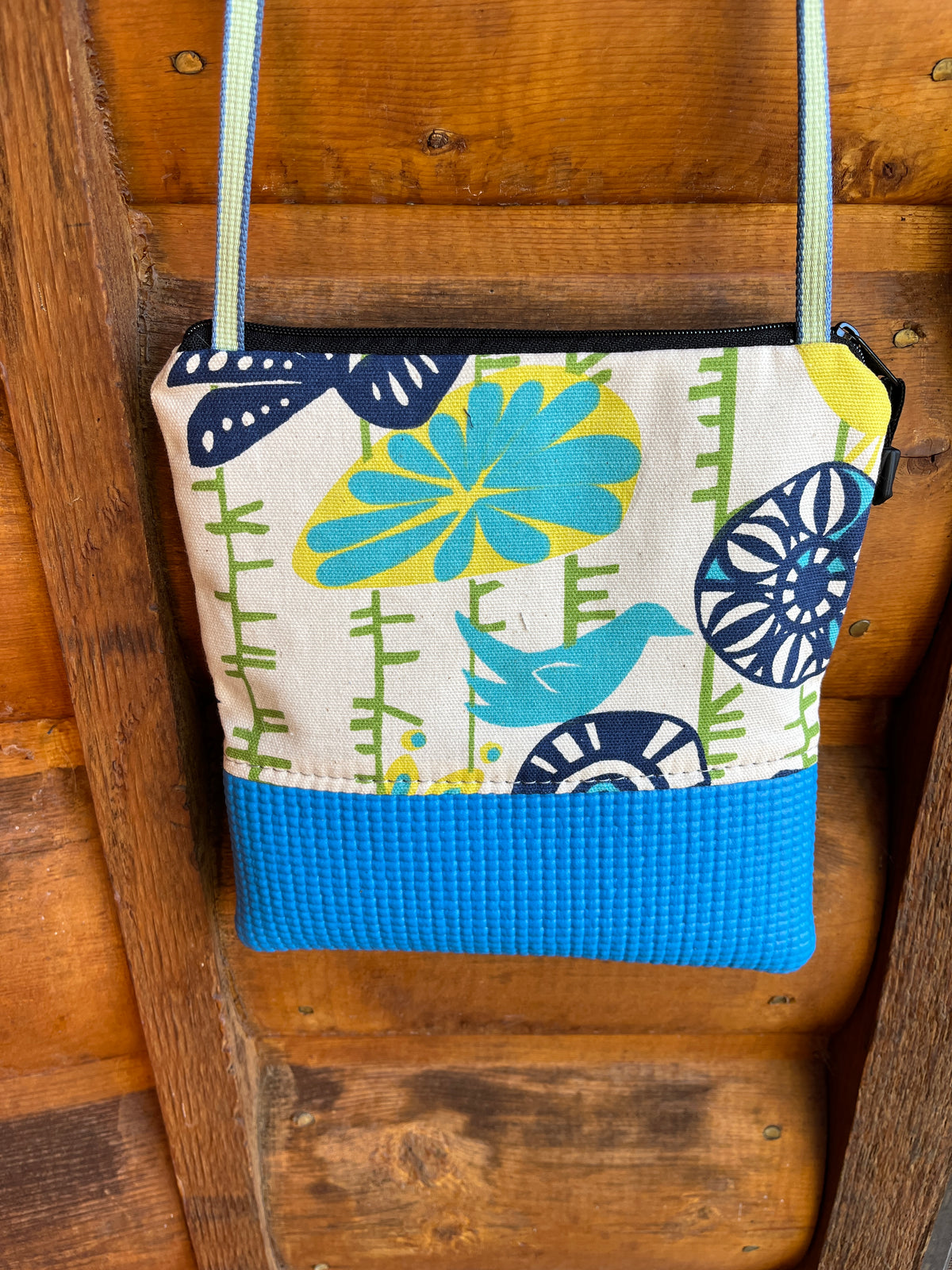 Stella Teal Cross Body Purse-Blue and Yellow Bird