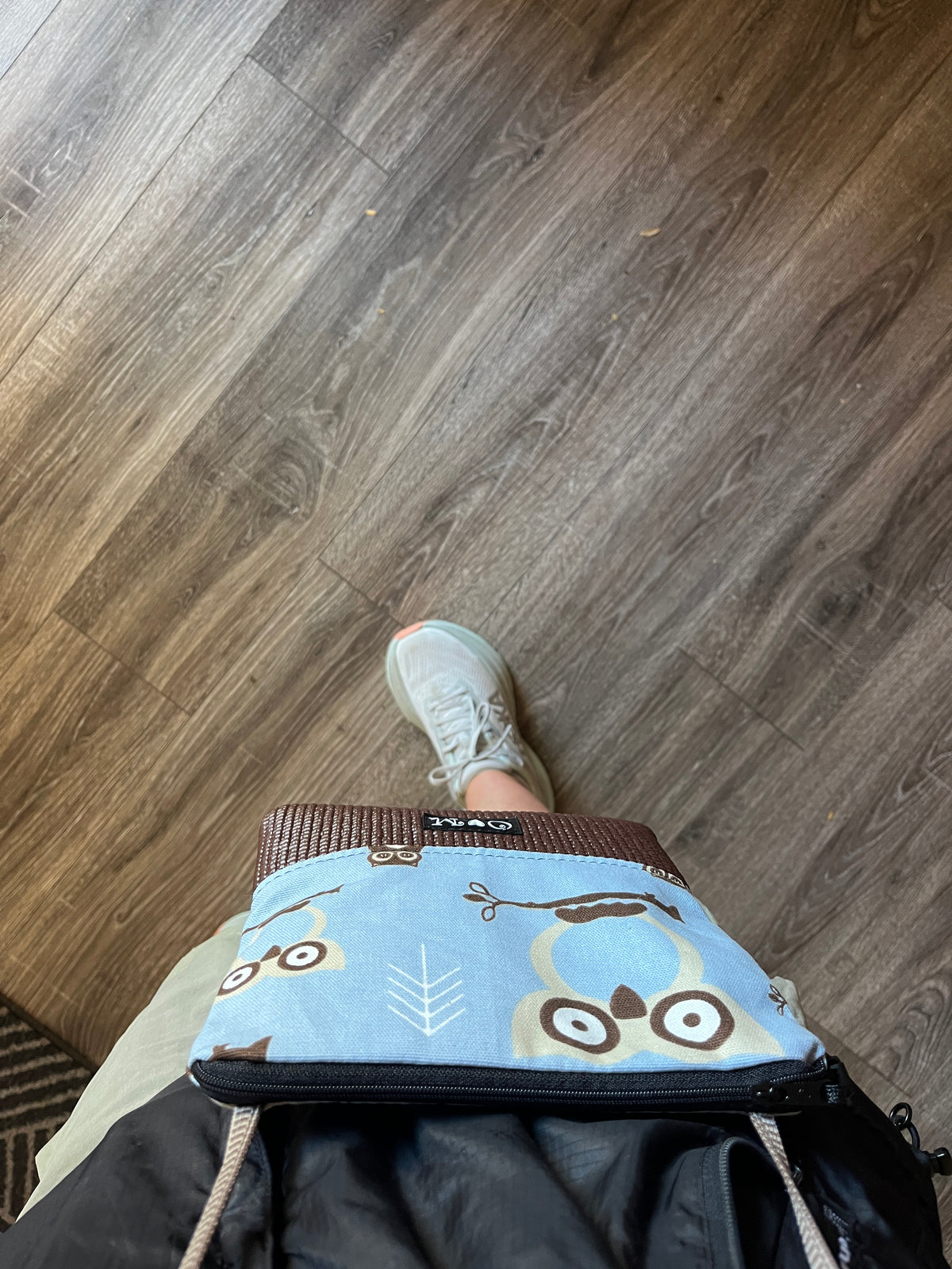 Stella Brown Cross body purse-Owl Print fabric