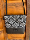 The Rose Black purse-Damask Print Fabric