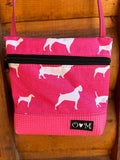 Lola Pink Crossbody purse- Dog print fabric