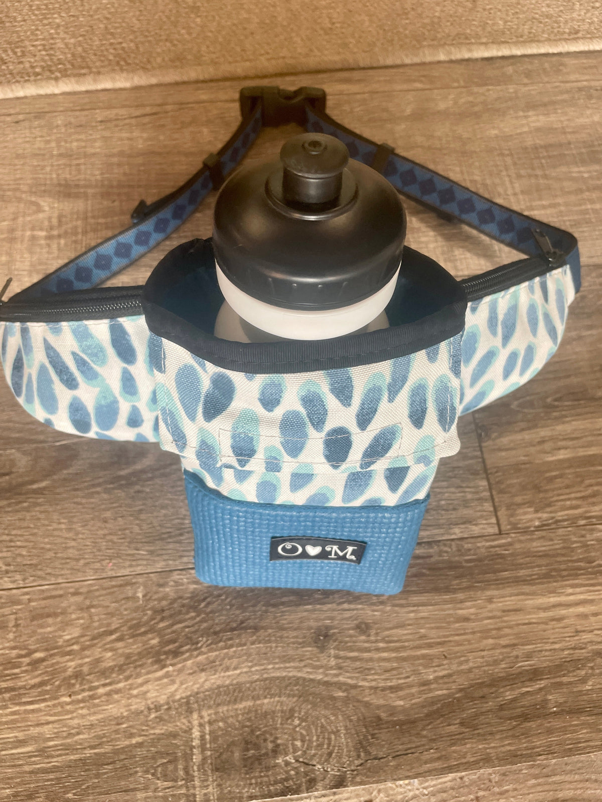 Ajax Blue Fanny Pack-Rain drop print fabric