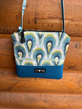 Stella Dark Teal- Peacock feather print fabric print