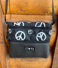 3 Zip Bag Black- Peace Print Fabric