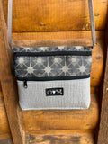 3 Zip Bag Gray- Star home dec print fabric
