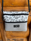 3 Zip Bag Gray- Animal Print Fabric