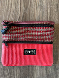 3 Zip Red Cross Body Purse-Geometric Home Dec fabric
