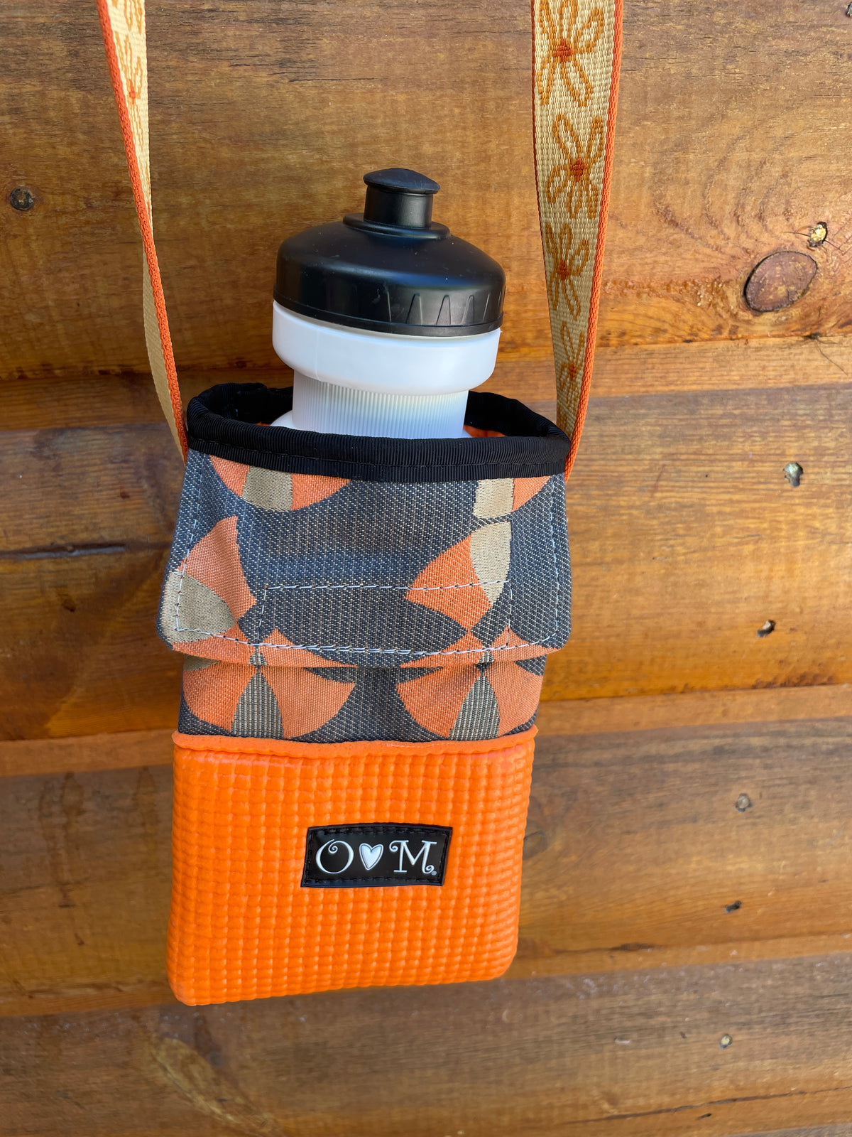 Ajax Orange Water Bottle Holder Purse- Home decor Fabric