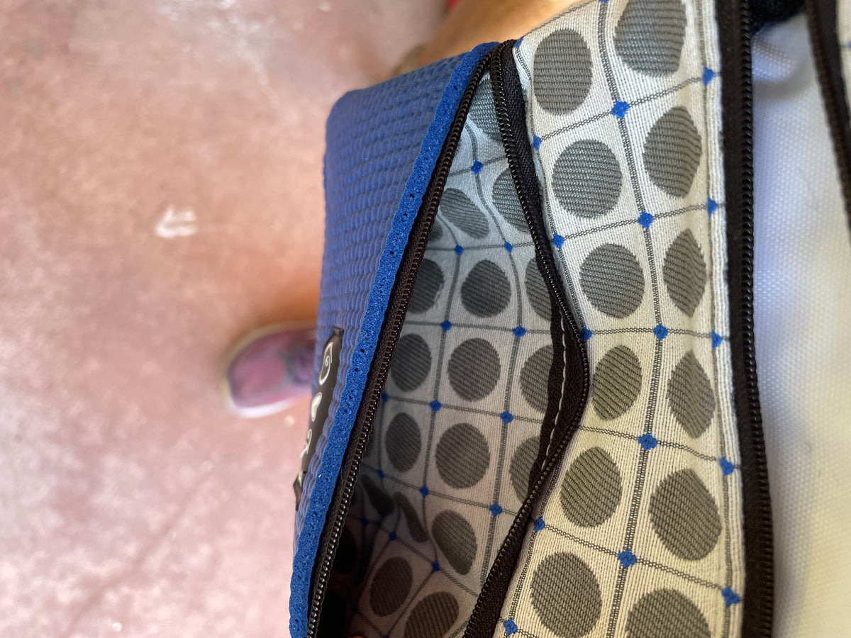 3 Zip Bag Blue- Dots print Fabric