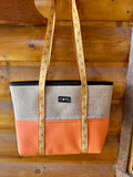 Jute Tote Zipper Top-Orange