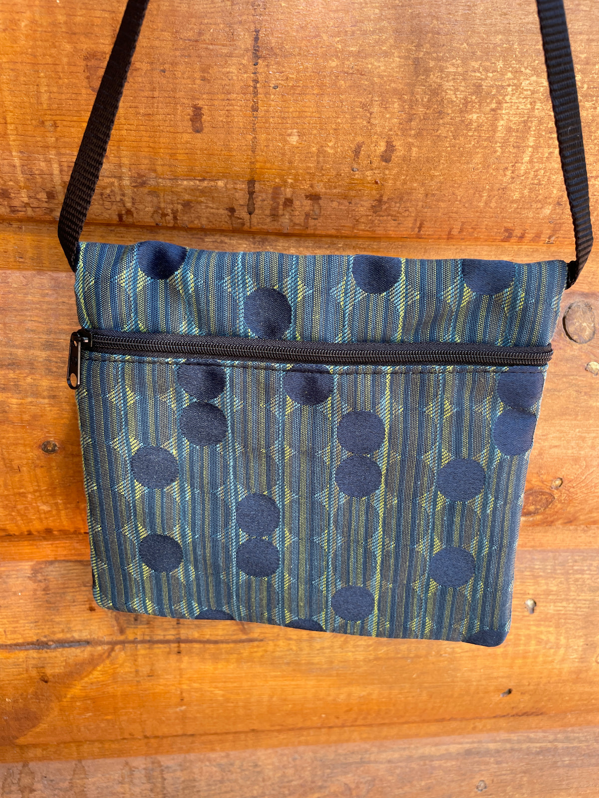 3 Zip Bag Blue- Dots print Fabric