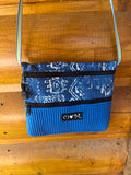 3 Zip Bag Blue-Geometric Print-Sioux