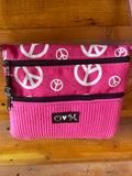 3 Zip Bag Pink- Peace Print Fabric