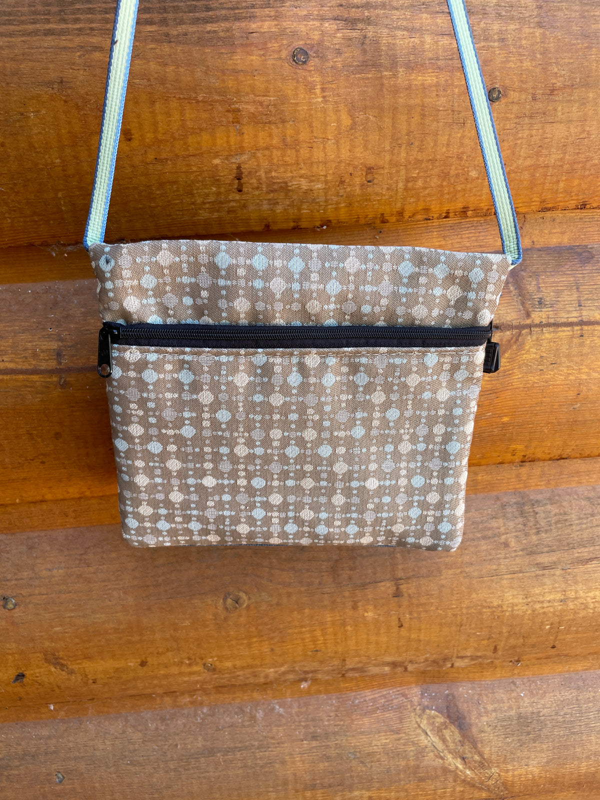 3 Zip Bag Slate Blue- Dots Print Fabric