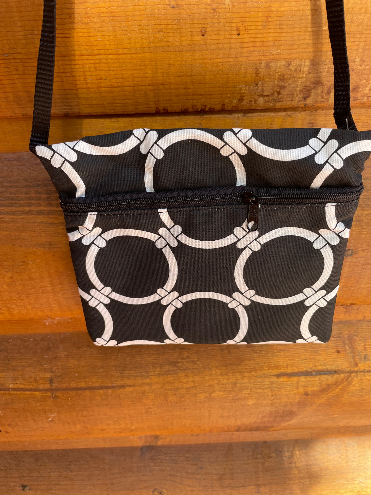 3 Zip Black Geometric Print Fabric