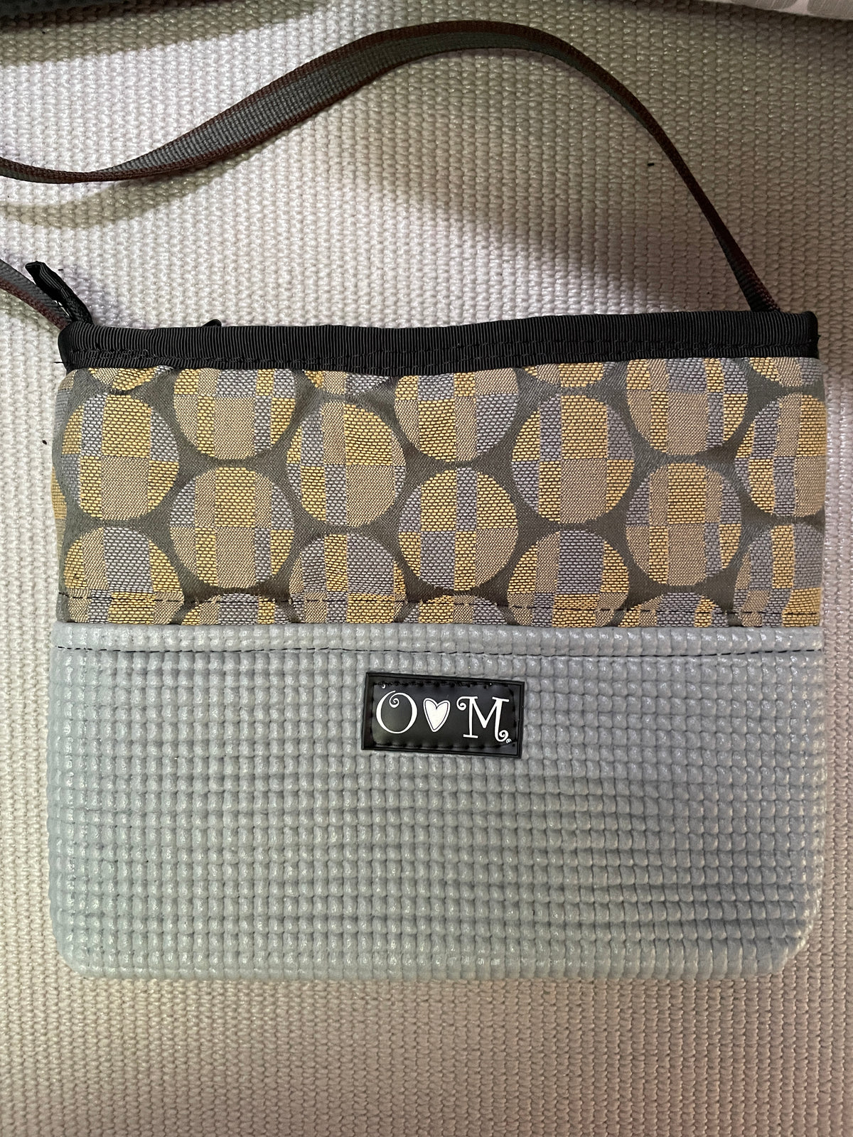 LinDa Gray Cross Body Purse-Geometric print Fabric