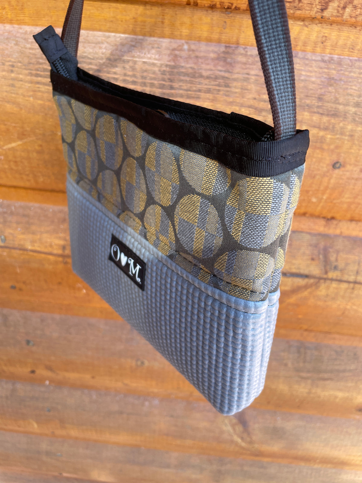 LinDa Gray Cross Body Purse-Geometric print Fabric